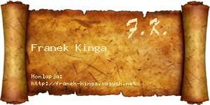 Franek Kinga névjegykártya
